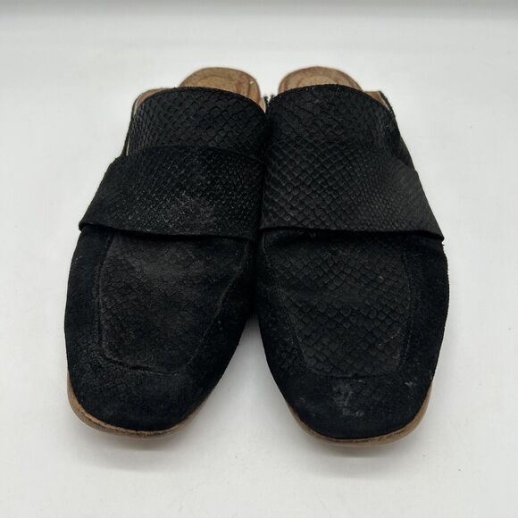 FREE PEOPLE At Ease Mule Women Black Suede Leather Slide Shoe size 38 US 8 - Picture 5 of 7